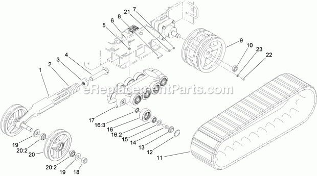Toro 22322 (313000001-313999999) Tx 427 Wide Track Compact Utility Loader, 2013 Track and Traction Assembly Diagram