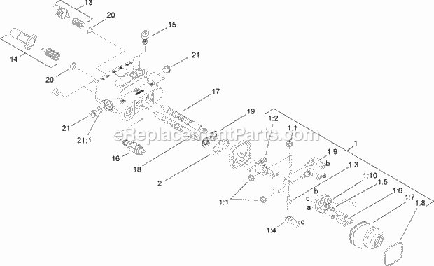 Toro 22322 (313000001-313999999) Tx 427 Wide Track Compact Utility Loader, 2013 Two Spool Valve Assembly No. 106-9307 Diagram