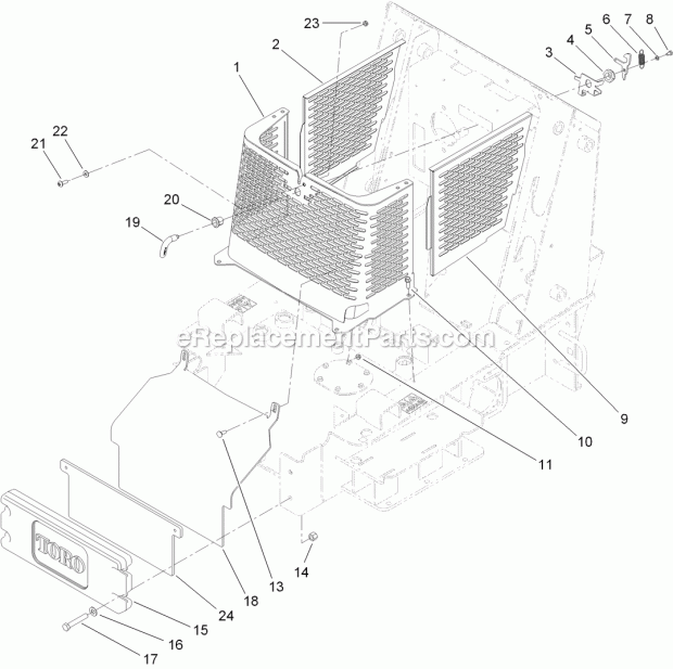 Toro 22322 (313000001-313999999) Tx 427 Wide Track Compact Utility Loader, 2013 Grill Assembly Diagram