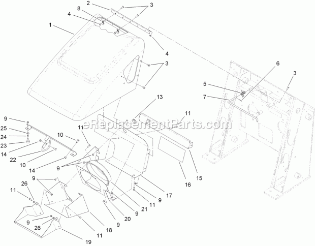 Toro 22322 (313000001-313999999) Tx 427 Wide Track Compact Utility Loader, 2013 Hood Assembly Diagram