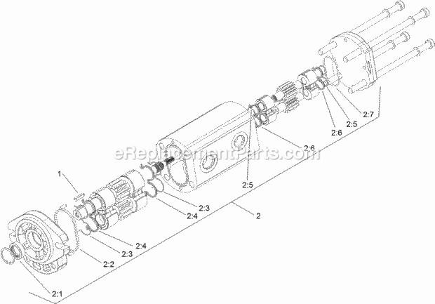 Toro 22322 (315000001-315999999) Tx 427 Wide Track Compact Tool Carrier, 2015 Hydraulic Gear Pump Assembly No. 106-7650 Diagram