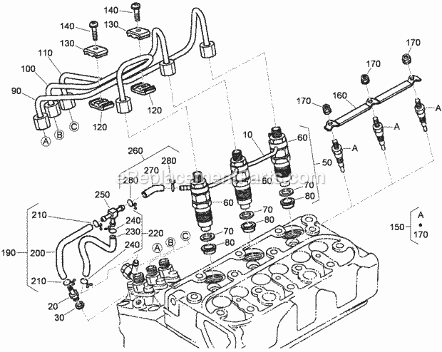 Toro 22323G (313000001-313999999) Tx 525 Compact Utility Loader, 2013 Nozzle Holder and Glow Plug Assembly Diagram