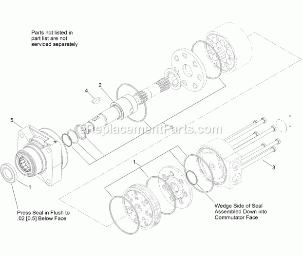 Toro 22323G (314000001-314999999) Tx 525 Compact Utility Loader, 2014 Hydraulic Motor Assembly No. 106-7654 Diagram