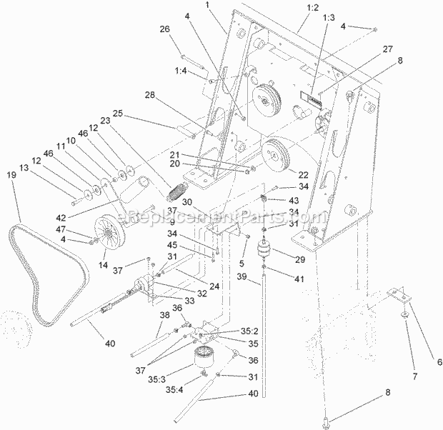 Toro 22323G (316000001-316999999) Tx 525 Compact Tool Carrier, 2016 Loader Tower, Fuel Pump and Drive Assembly Diagram