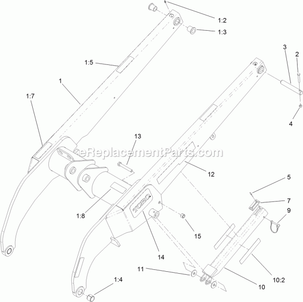 Toro 22323G (400000000-999999999) Tx 525 Compact Tool Carrier, 2017 Loader Arm Assembly Diagram