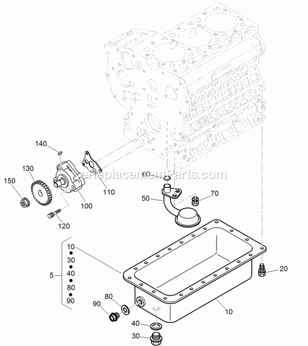 Toro 22323G (400000000-999999999) Tx 525 Compact Tool Carrier, 2017 Oil Pan and Oil Pump Assembly Diagram