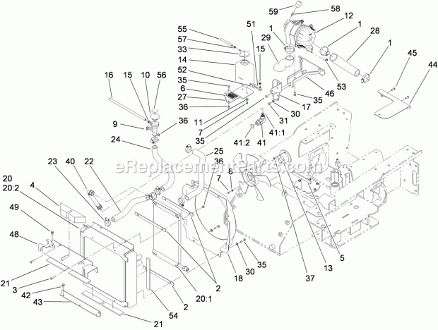 Toro 22323 (290000001-290000500) Tx 525 Compact Utility Loader, 2009 Radiator and Air Cleaner Assembly Diagram