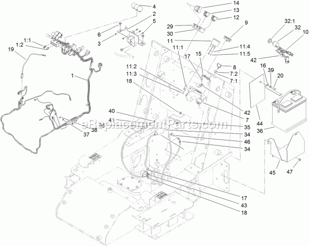 Toro 22323 (312000001-312999999) Tx 525 Compact Utility Loader, 2012 Electrical System Assembly Diagram