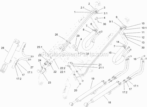 Toro 22323 (314000001-314999999) Tx 525 Compact Utility Loader, 2014 Loader Arm Hydraulic Assembly Diagram