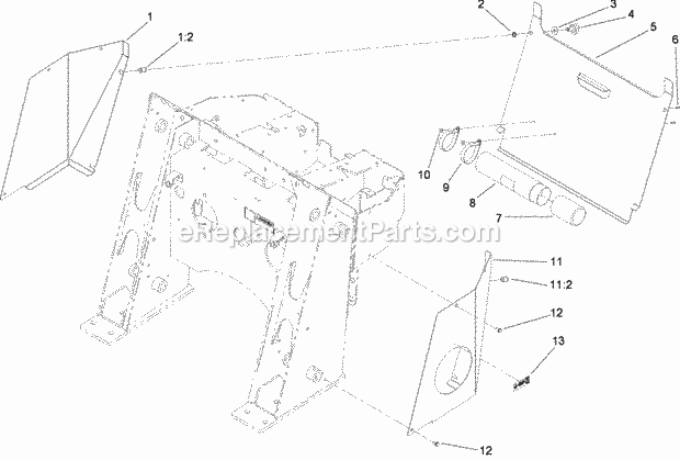 Toro 22323 (314000001-314999999) Tx 525 Compact Utility Loader, 2014 Rear Access Cover Assembly Diagram