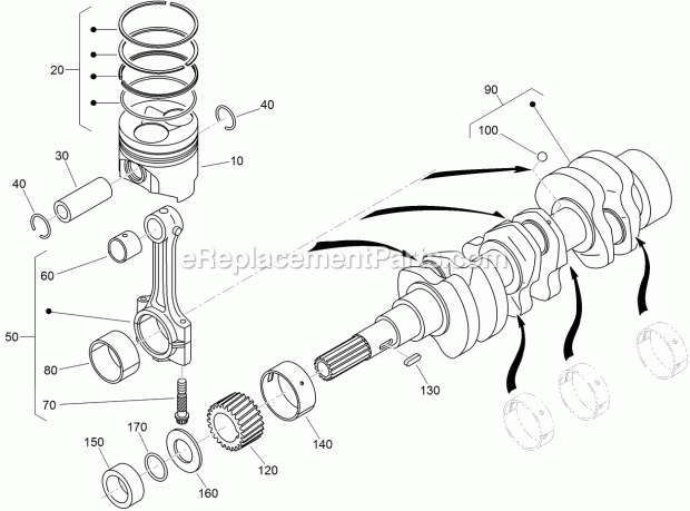 Toro 22323 (315000001-315999999) Tx 525 Compact Tool Carrier, 2015 Piston and Crankshaft Assembly Diagram