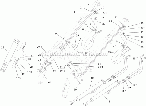 Toro 22323 (400000000-999999999) Tx 525 Compact Tool Carrier, 2017 Loader Arm Hydraulic Assembly Diagram