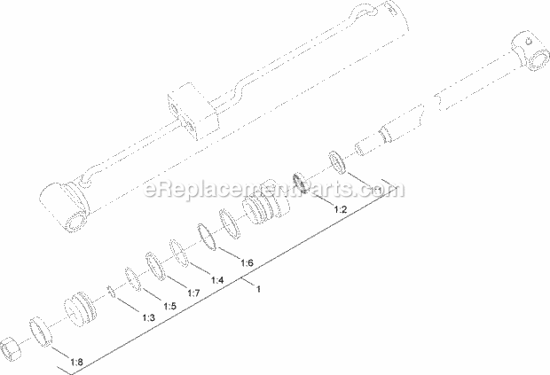 Toro 22324 (290000001-290000500) Tx 525 Wide Track Compact Utility Loader, 2009 Right Hand Hydraulic Lift Cylinder Assembly No. 104-6269 Diagram