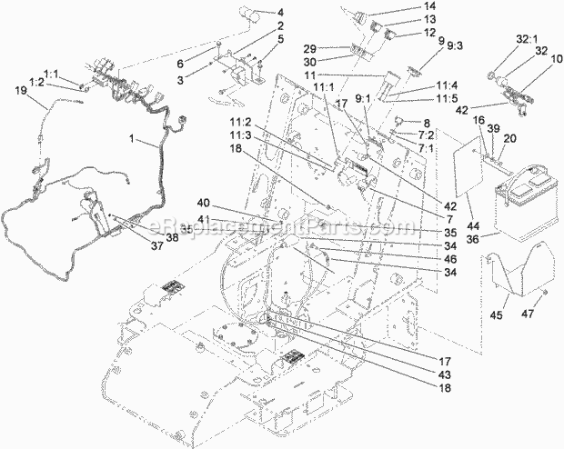 Toro 22324 (310000001-310999999) Tx 525 Wide Track Compact Utility Loader, 2010 Electrical System Assembly Diagram