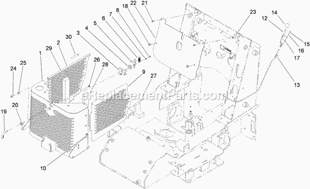 Toro 22324 (310000001-310999999) Tx 525 Wide Track Compact Utility Loader, 2010 Grill Assembly Diagram
