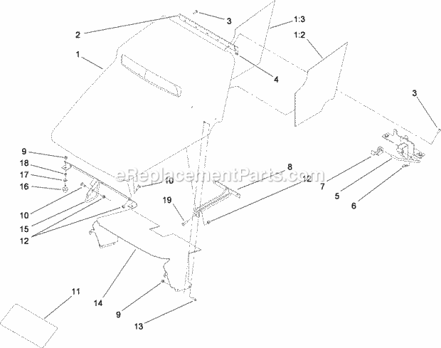 Toro 22324 (310000001-310999999) Tx 525 Wide Track Compact Utility Loader, 2010 Hood Assembly Diagram