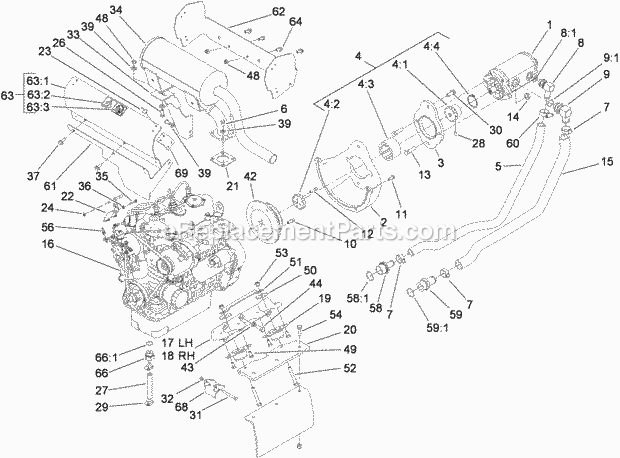 Toro 22324 (310000001-310999999) Tx 525 Wide Track Compact Utility Loader, 2010 Hydraulic Pump and Filter Assembly Diagram