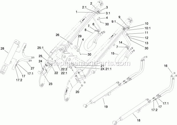 Toro 22324 (310000001-310999999) Tx 525 Wide Track Compact Utility Loader, 2010 Loader Arm Hydraulic Assembly Diagram