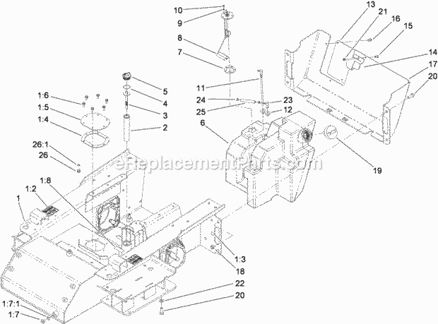 Toro 22324 (310000001-310999999) Tx 525 Wide Track Compact Utility Loader, 2010 Main Frame and Fuel Tank Assembly Diagram