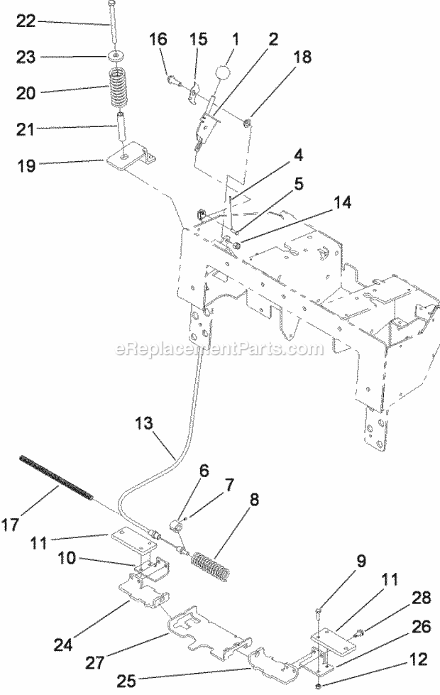 Toro 22324 (310000001-310999999) Tx 525 Wide Track Compact Utility Loader, 2010 Parking Brake Assembly Diagram
