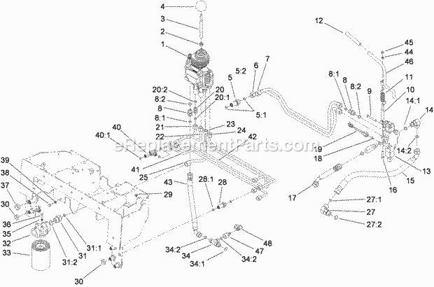 Toro 22324 (310000001-310999999) Tx 525 Wide Track Compact Utility Loader, 2010 Principal Hydraulic Assembly Diagram