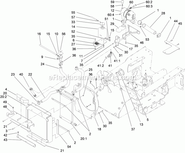 Toro 22324 (310000001-310999999) Tx 525 Wide Track Compact Utility Loader, 2010 Radiator and Air Cleaner Assembly Diagram