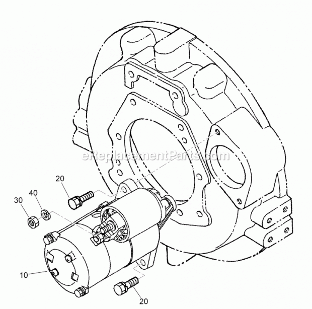 Toro 22324 (310000001-310999999) Tx 525 Wide Track Compact Utility Loader, 2010 Starter Installation Assembly Diagram