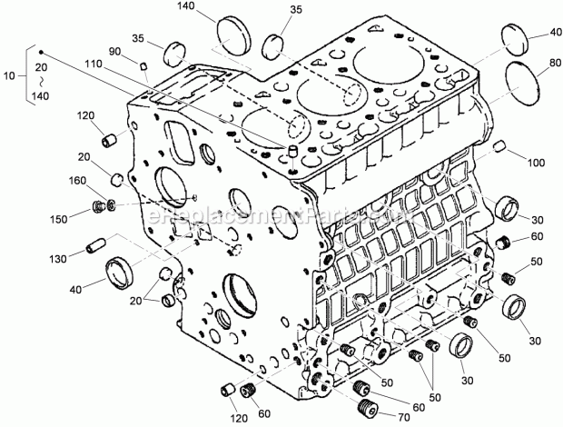 Toro 22324 (310000001-310999999) Tx 525 Wide Track Compact Utility Loader, 2010 Crankcase Assembly Diagram