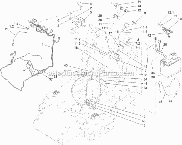 Toro 22324 (312000001-312999999) Tx 525 Wide Track Compact Utility Loader, 2012 Electrical System Assembly Diagram