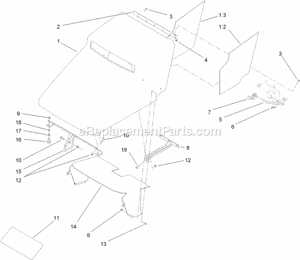 Toro 22324 (312000001-312999999) Tx 525 Wide Track Compact Utility Loader, 2012 Hood Assembly Diagram