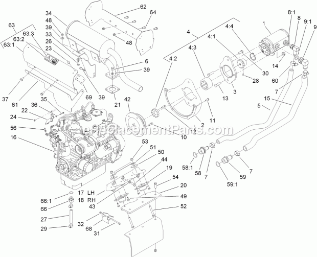 Toro 22324 (312000001-312999999) Tx 525 Wide Track Compact Utility Loader, 2012 Hydraulic Pump and Filter Assembly Diagram