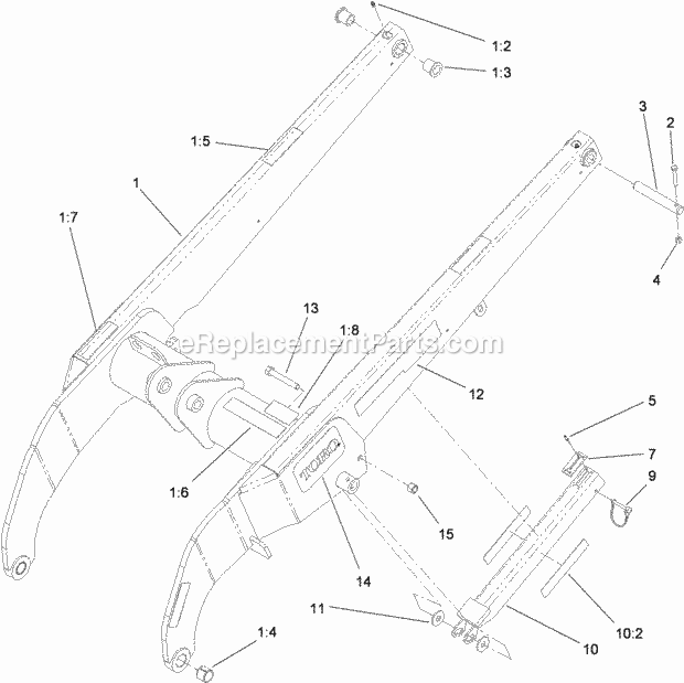 Toro 22324 (312000001-312999999) Tx 525 Wide Track Compact Utility Loader, 2012 Loader Arm Assembly Diagram
