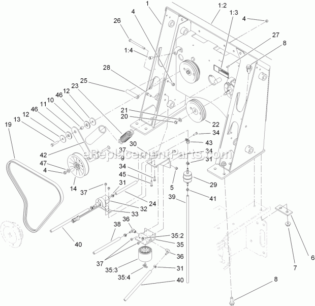 Toro 22324 (312000001-312999999) Tx 525 Wide Track Compact Utility Loader, 2012 Loader Tower, Fuel Pump and Drive Assembly Diagram