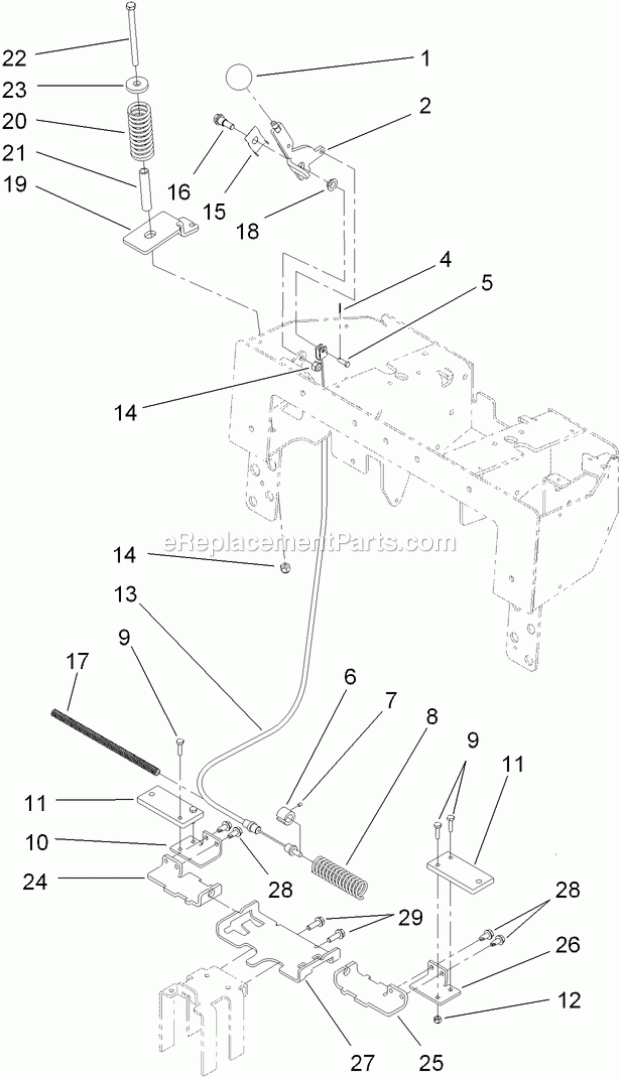 Toro 22324 (312000001-312999999) Tx 525 Wide Track Compact Utility Loader, 2012 Parking Brake Assembly Diagram