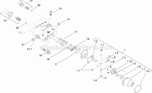 Toro 22324 (312000001-312999999) Tx 525 Wide Track Compact Utility Loader, 2012 Two Spool Valve Assembly No. 106-9307 Diagram