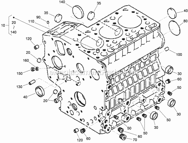 Toro 22324 (312000001-312999999) Tx 525 Wide Track Compact Utility Loader, 2012 Crankcase Assembly Diagram