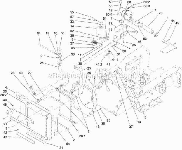Toro 22324 (315000001-315999999) Tx 525 Wide Track Compact Tool Carrier, 2015 Radiator and Air Cleaner Assembly Diagram