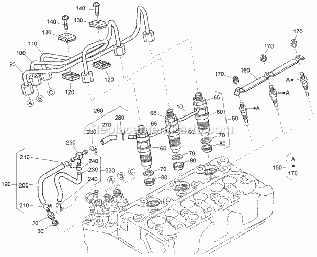 Toro 22324 (400000000-999999999) Tx 525 Wide Track Compact Tool Carrier, 2017 Nozzle Holder and Glow Plug Assembly Diagram