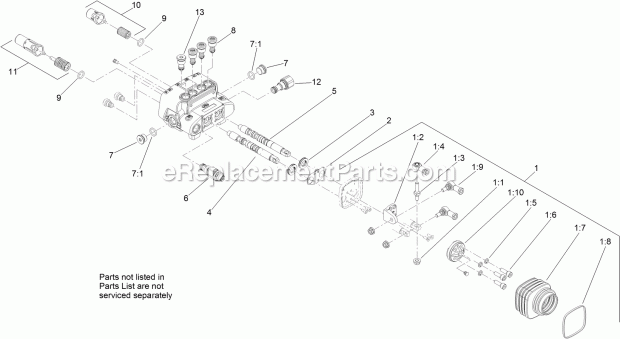 Toro 22327HD (316000001-316999999) Tx 1000 Compact Tool Carrier, 2016 2-Spool Valve Assembly No. 130-7710 Diagram