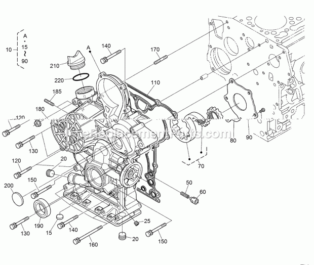 Toro 22327 (315000001-315999999) Tx 1000 Compact Utility Loader, 2015 Gear Case Assembly Diagram