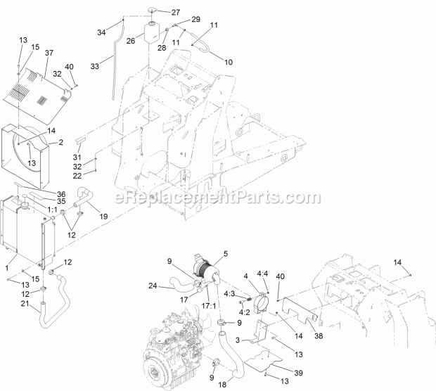 Toro 22327 (315000001-315999999) Tx 1000 Compact Utility Loader, 2015 Radiator and Air Cleaner Assembly Diagram