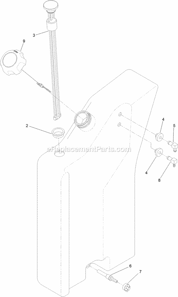 Toro 22327 (316000001-316000163) Tx 1000 Compact Tool Carrier, 2016 Lh Fuel Tank Assembly No. 130-1026 Diagram