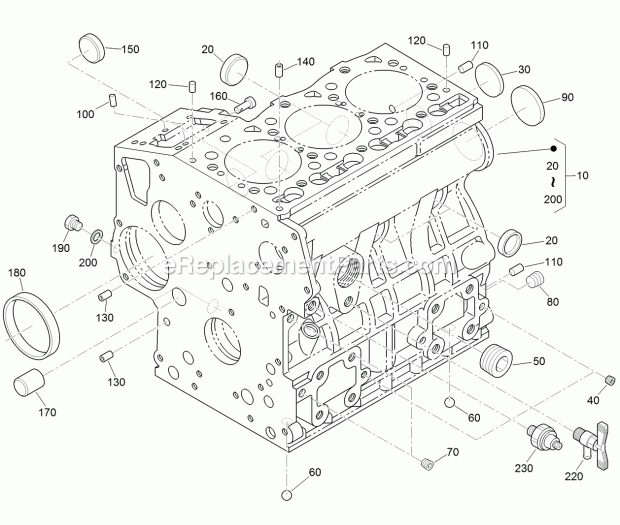 Toro 22328 (315000001-315999999) Tx 1000 Wide Track Compact Utility Loader, 2015 Crankcase Assembly Diagram