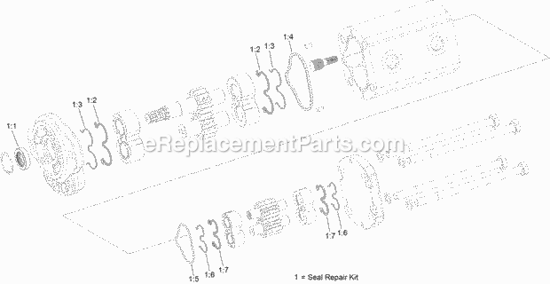 Toro 22328 (316000200-316999999) Tx 1000 Wide Track Compact Tool Carrier, 2016 Gear Pump Assembly No. 130-7731 Diagram