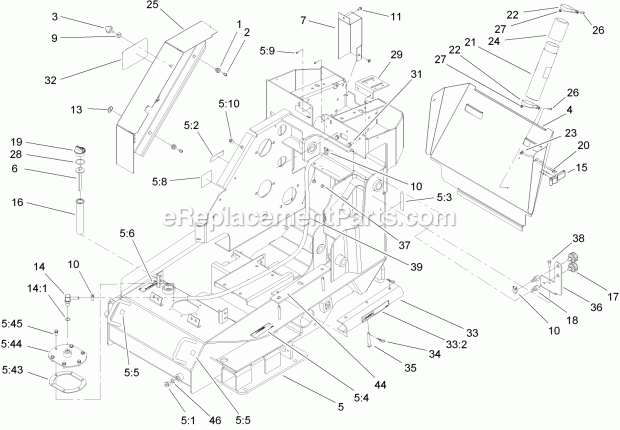 Toro 22330 (250000001-250999999) Tx 413 Compact Utility Loader, 2005 Frame Assembly Diagram