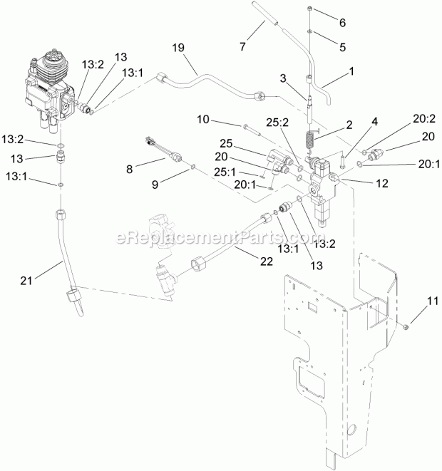 Toro 22330 (250000001-250999999) Tx 413 Compact Utility Loader, 2005 Principle Hydraulic Assembly Diagram
