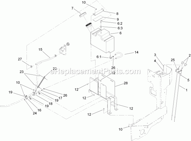 Toro 22330 (260000001-260999999) Tx 413 Compact Utility Loader, 2006 Fuel Tank Assembly Diagram
