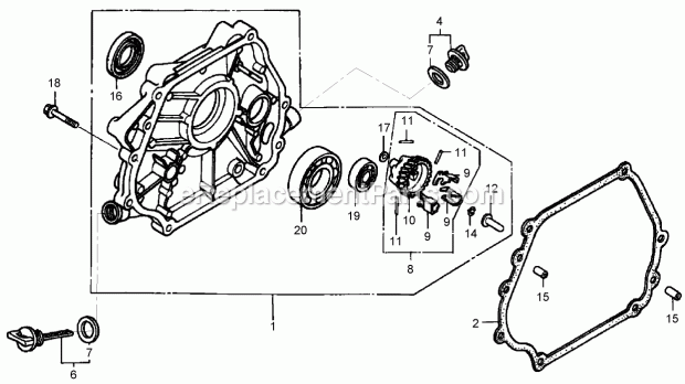 Toro 22330 (260000001-260999999) Tx 413 Compact Utility Loader, 2006 Crankcase Cover Assembly Honda Gx390k1qne2 Diagram