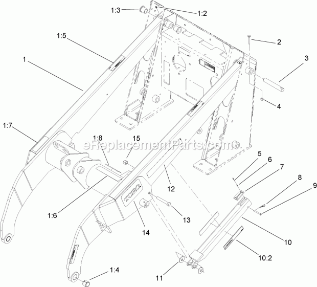 Toro 22332 (250000001-250999999) Tx 425 Wide Track Compact Utility Loader, 2005 Loader Arm Assembly Diagram