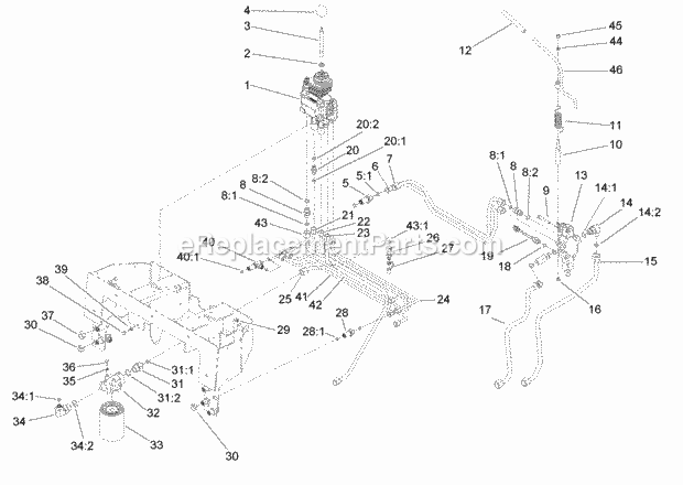 Toro 22332 (260000001-260999999) Tx 425 Wide Track Compact Utility Loader, 2006 Principal Hydraulic Assembly Diagram
